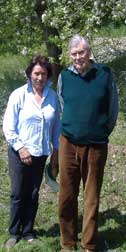 Jimmy and Judith in the orchard