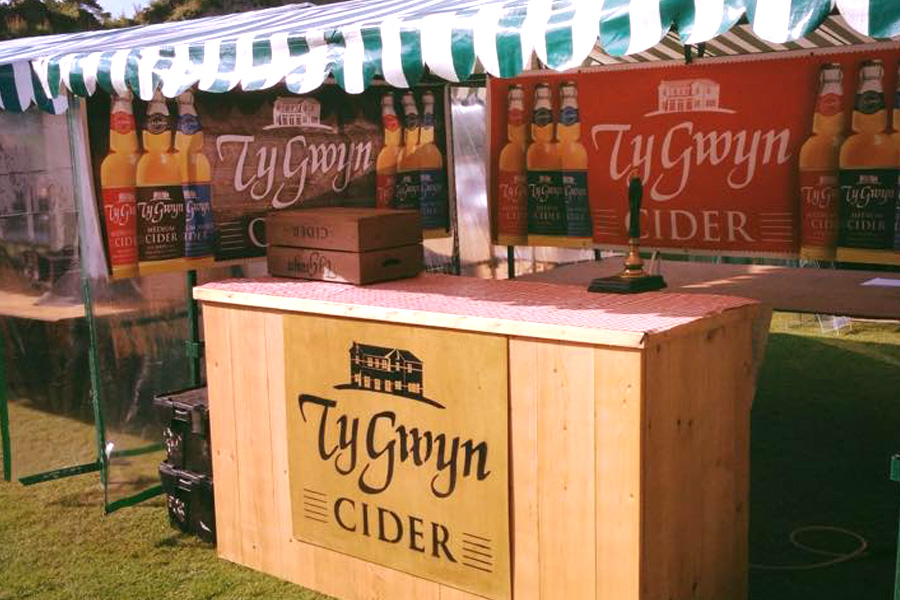 Ty Gwyn Cider's new wooden cider bar