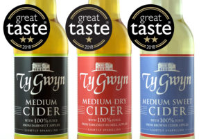 Ty Gwyn Cider bottled ciders with Great Taste awards