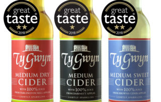 Ty Gwyn Cider bottled ciders with Great Taste awards