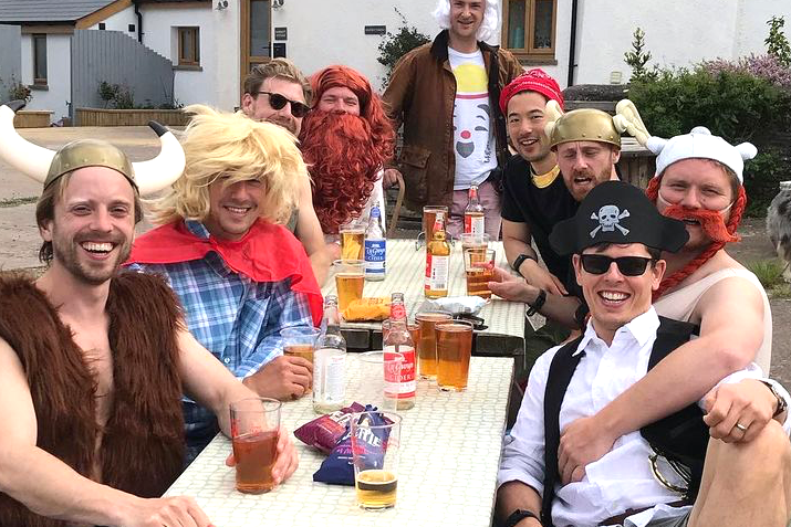 Happy cider lovers at the Ty Gwyn Cider shop