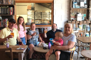 Happy cider lovers at the Ty Gwyn Cider shop