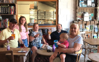 Happy cider lovers at the Ty Gwyn Cider shop
