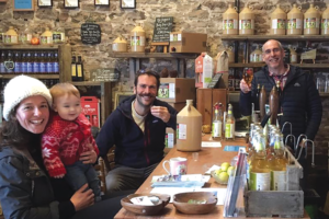 Happy cider lovers at the Ty Gwyn Cider shop