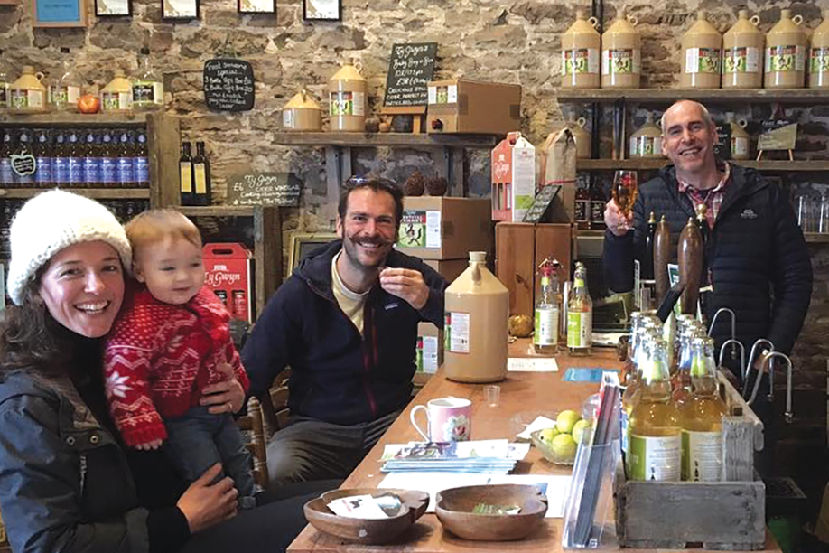 Happy cider lovers at the Ty Gwyn Cider shop Happy cider lovers at the Ty Gwyn Cider shop