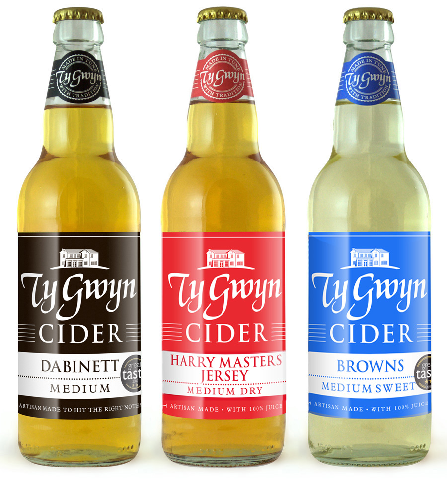 Bottles of Ty Gwyn Cider